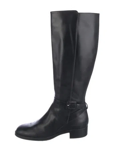 Pre-owned Tod's Leather Riding Boots In Black