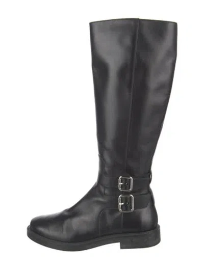 Pre-owned Tod's Leather Riding Boots In Black