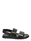 Tod's Women Sandal With Two Leather Straps In Black