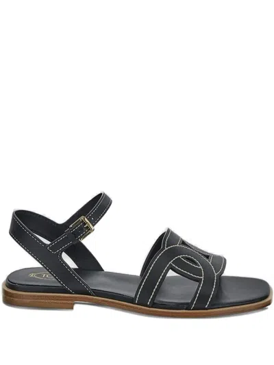 Tod's Leather Sandals In Black