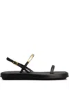Tod's Embellished Leather Slingback Sandals In Black