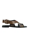 Tod's Womens Tods Cross-strap Leather Sandals In Black