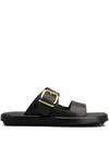 Tod's Sandals In Leather In Black