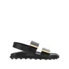 Tod's Women Sandal With Two Leather Straps In Black
