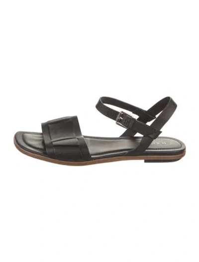 Pre-owned Tod's Leather Sandals In Black