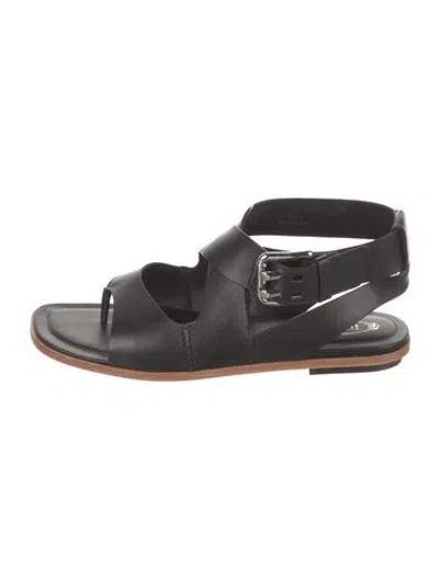 Pre-owned Tod's Leather Sandals In Black