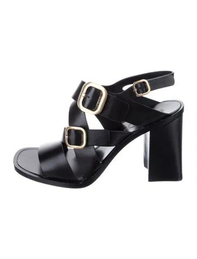 Pre-owned Tod's Leather Sandals In Black