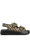 Tod's Leather Sandals In Black