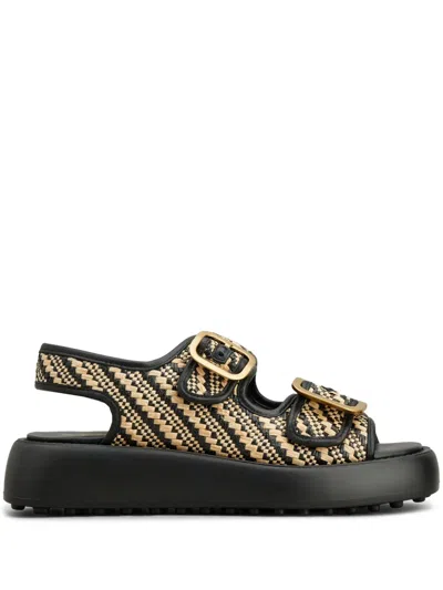 Tod's Leather Sandals In Black