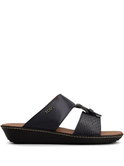 Tod's Leather Sandals In Blue