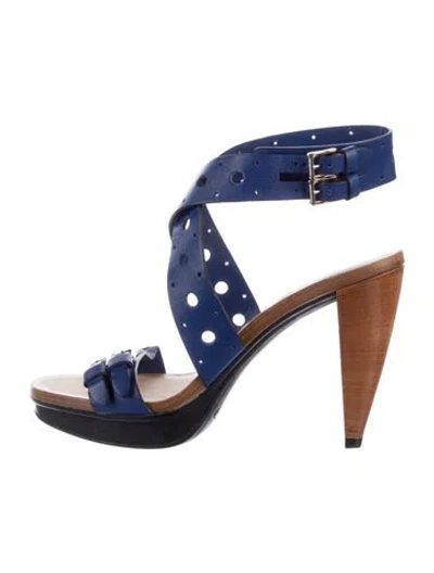 Pre-owned Tod's Leather Sandals In Blue