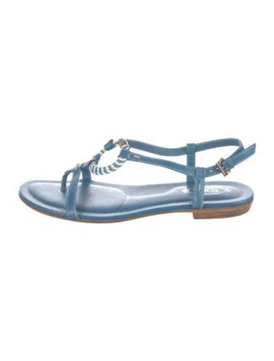 Pre-owned Tod's Leather Sandals In Blue