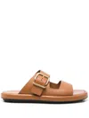 Tod's Leather Sandals In Brown