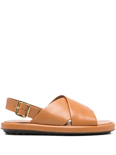 Tod's Leather Sandals In Brown
