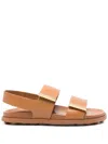 Tod's Round Toe Flat Sandals In Brown