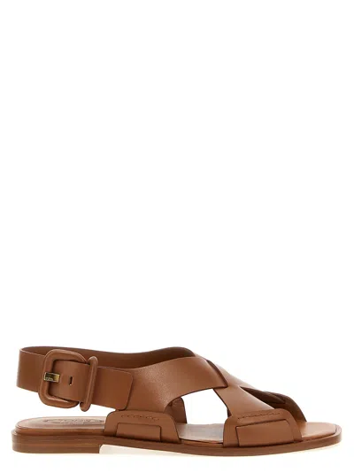 Tod's Leather Sandals Brown