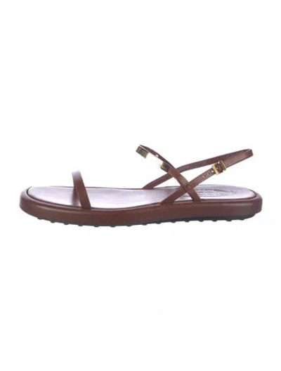 Pre-owned Tod's Leather Sandals In Brown