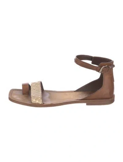 Pre-owned Tod's Leather Sandals In Brown