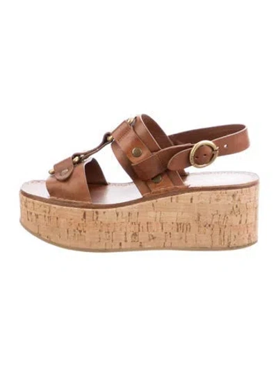 Pre-owned Tod's Leather Sandals In Brown