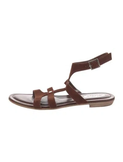 Pre-owned Tod's Leather Sandals In Brown