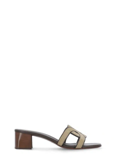 Tod's Leather Sandals In Brown