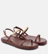 Tod's Leather Sandal In Mogano