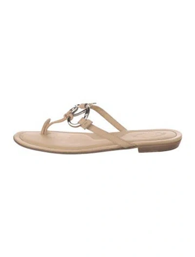 Pre-owned Tod's Leather Sandals In Neutrals