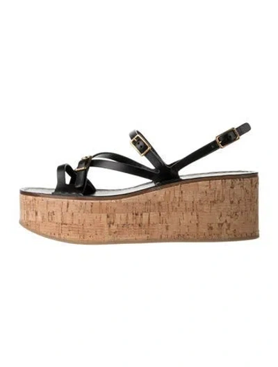 Pre-owned Tod's Leather Sandals W/ Tags In Black