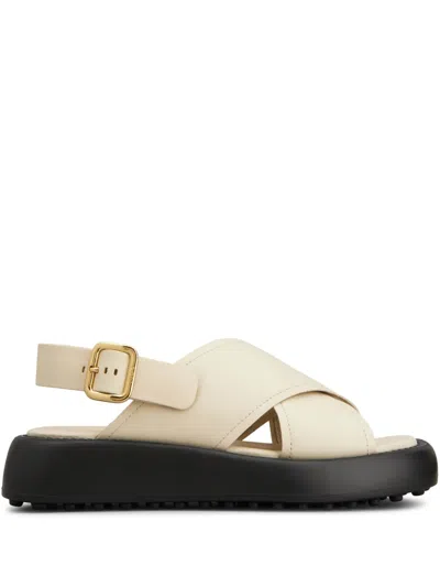 Tod's Leather Sandals In White