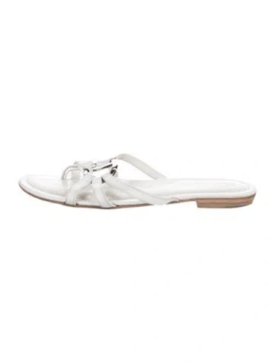 Pre-owned Tod's Leather Sandals In White