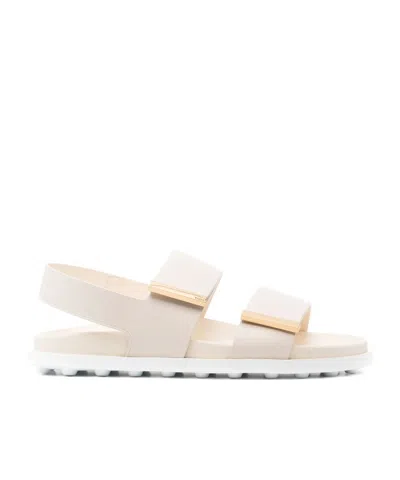 Tod's Leather Sandals In White