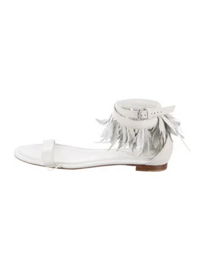 Pre-owned Tod's Leather Sandals In White