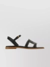 TOD'S LEATHER SANDALS WITH OPEN TOE AND ANKLE STRAP