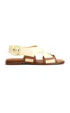 Tod's Leather Sandals In Yellow