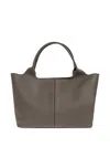Tod's Leather Shopper Bag In Gray