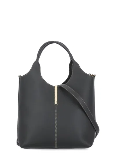 Tod's Leather Shopping Bag In Black