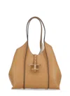 Tod's Kenia Grained Leather T Timeless Bag In Brown