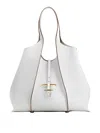 Tod's White Shopping Leather Tote Bag In White