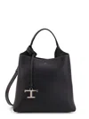 Tod's Structured Textured Leather Shoulder Bag In Black