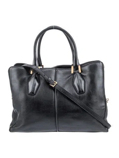 Pre-owned Tod's Leather Shoulder Bag In Black