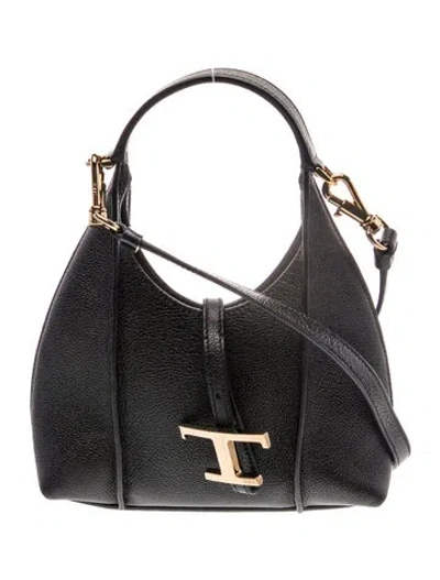 Pre-owned Tod's Leather Shoulder Bag In Black