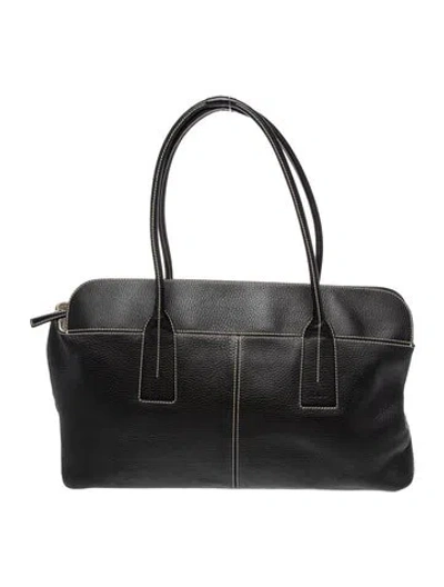 Pre-owned Tod's Leather Shoulder Bag In Black