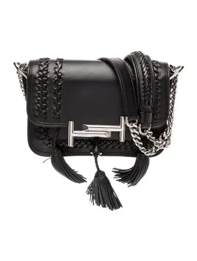 Pre-owned Tod's Leather Shoulder Bag In Black