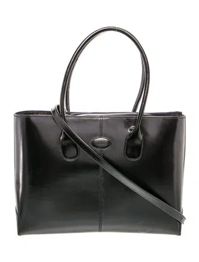 Pre-owned Tod's Leather Shoulder Bag In Black