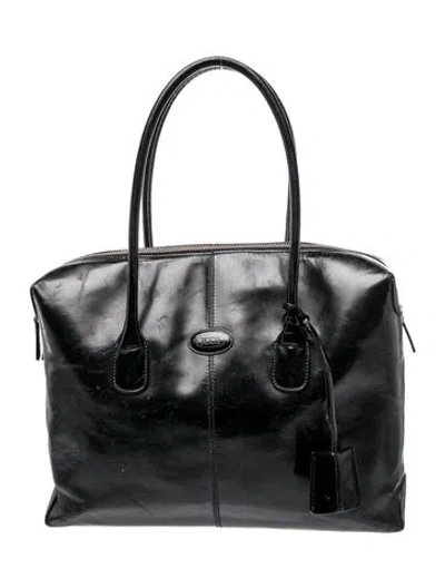 Pre-owned Tod's Leather Shoulder Bag In Black