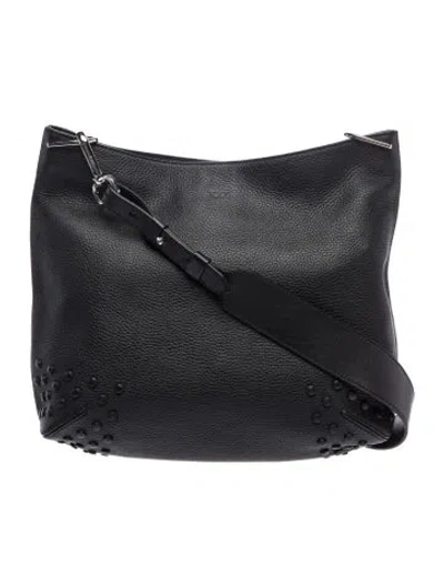 Pre-owned Tod's Leather Shoulder Bag In Black