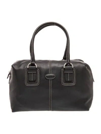 Pre-owned Tod's Leather Shoulder Bag In Black