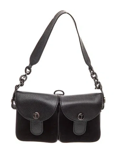 Pre-owned Tod's Leather Shoulder Bag In Black
