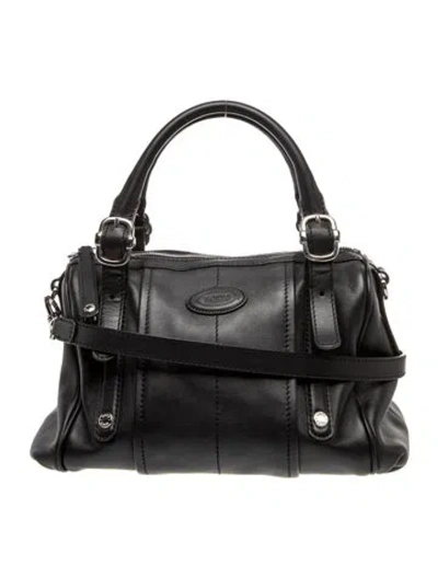 Pre-owned Tod's Leather Shoulder Bag In Black