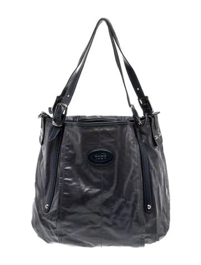 Pre-owned Tod's Leather Shoulder Bag In Blue